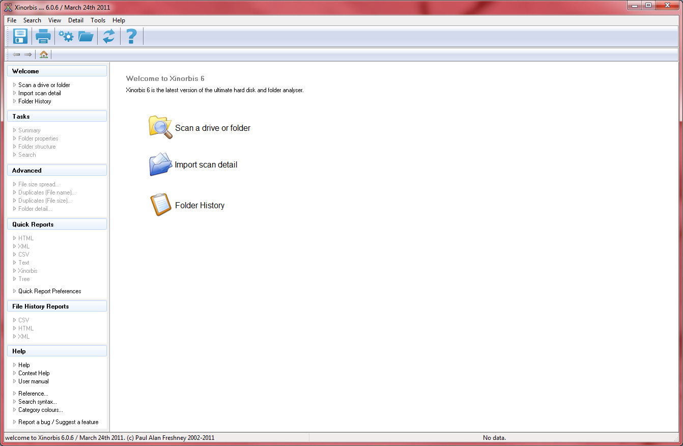 Portable Xinorbis 8.0.14 software screenshot