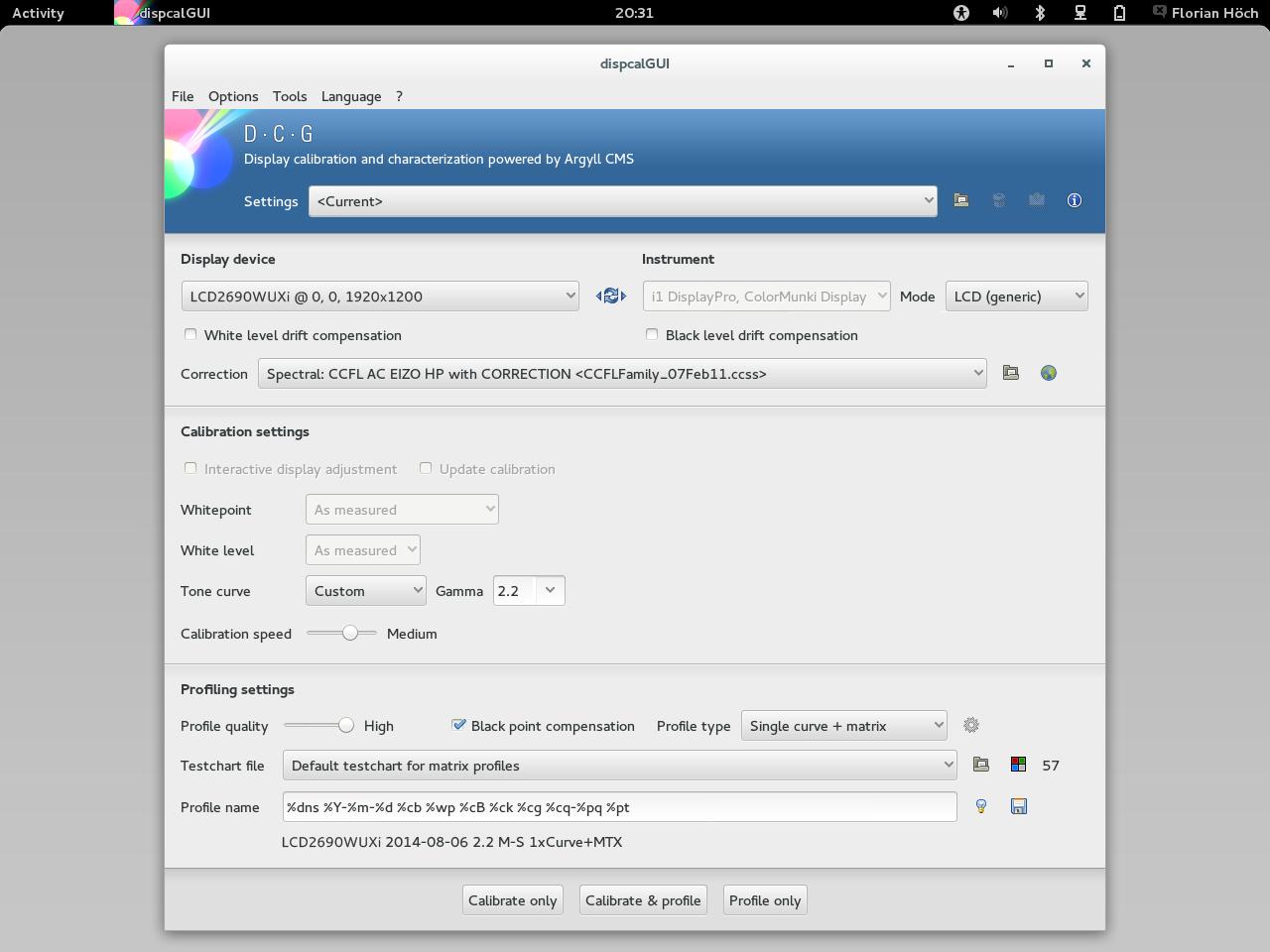 Portable dispcalGUI 2.6.0.0 software screenshot