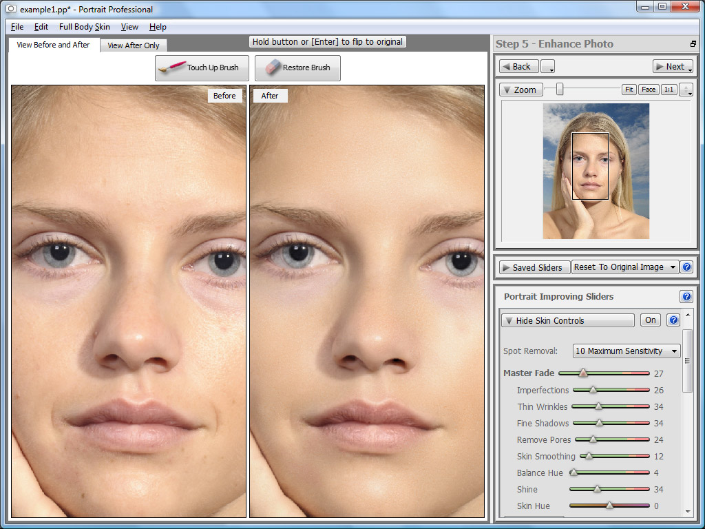Portrait Professional 11.2.8 software screenshot