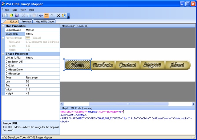 Pos HTML Image Mapper 1.02 software screenshot