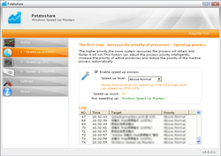 Potatoshare Windows Speed Up Masters 4.0.0.1 software screenshot