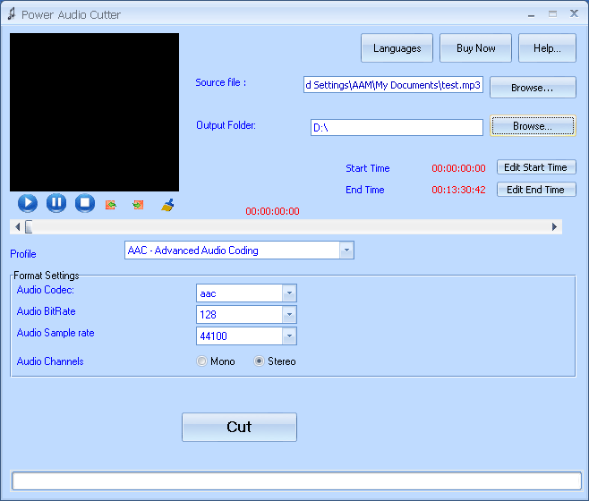 Power Audio Cutter 3.6.1 software screenshot
