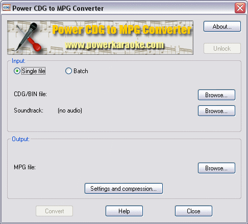 Power CDG to MPG Converter 1.0.23 software screenshot