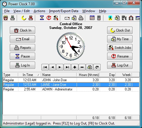 Power Clock 8.4.8.8077 software screenshot