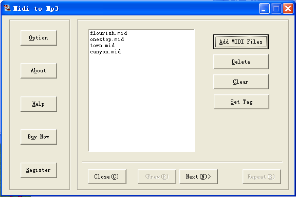 Power MIDI to WAV/MP3 4.0 software screenshot