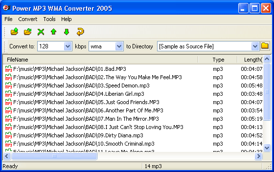 Power MP3 WMA Free Converter 2010 5.0 software screenshot