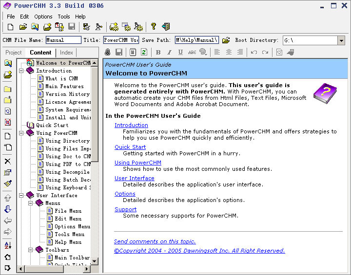 PowerCHM 7.6 software screenshot