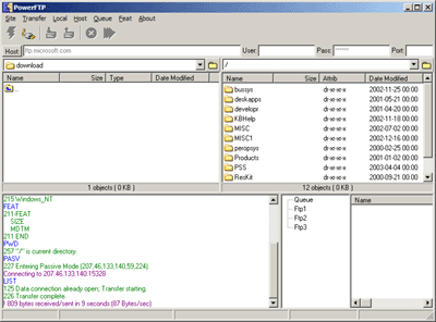PowerFTP 2.31 software screenshot