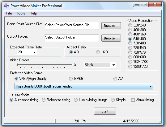 PowerVideoMaker Professional 5.0 software screenshot