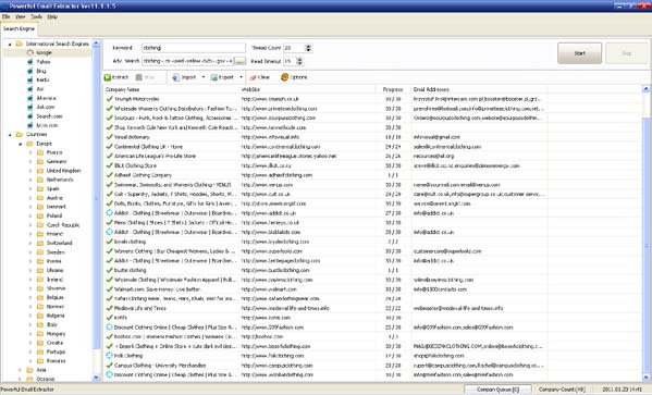 Powerful Email Extractor 13.1.3.0 software screenshot