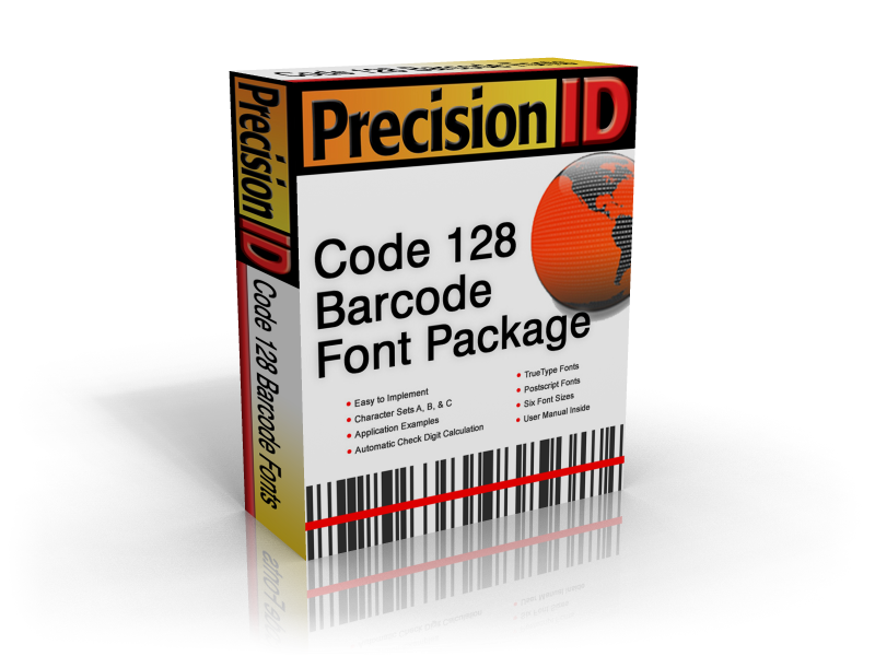 PrecisionID Code128 Barcode Fonts 4.0 software screenshot