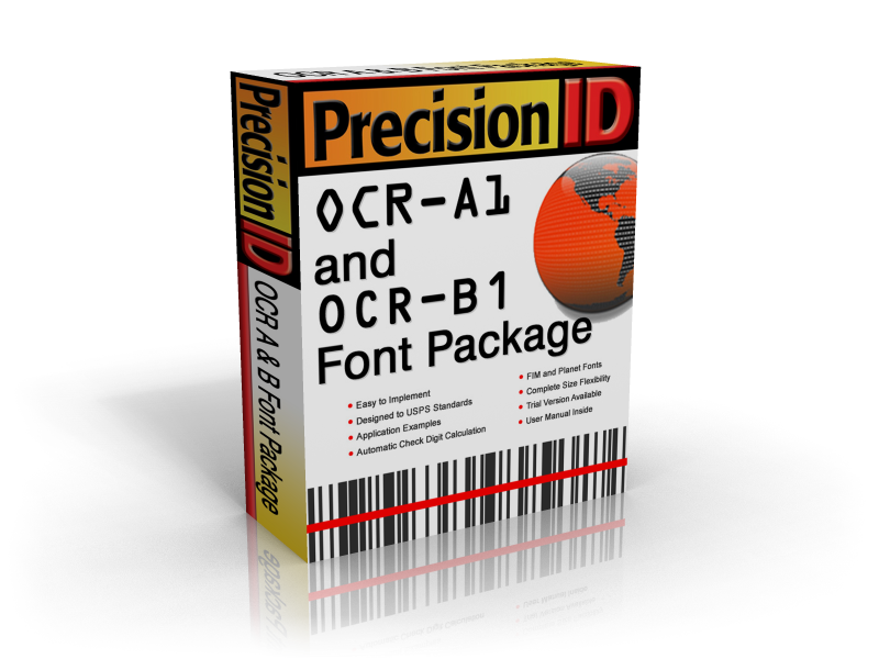 PrecisionID OCR-A and OCR-B Fonts 2012 software screenshot
