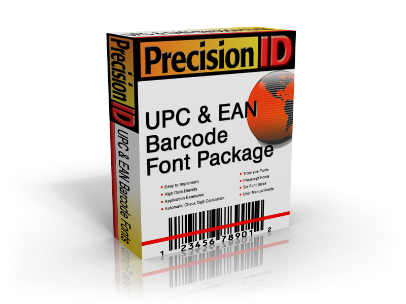 PrecisionID UPC EAN Barcode Fonts 3.0 software screenshot