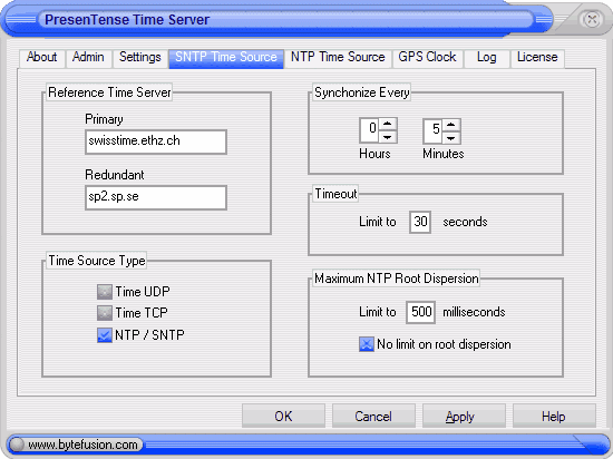 PresenTense Time Server 4.1 software screenshot