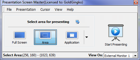 Presentation Screen Master Portable 2.0.1 software screenshot