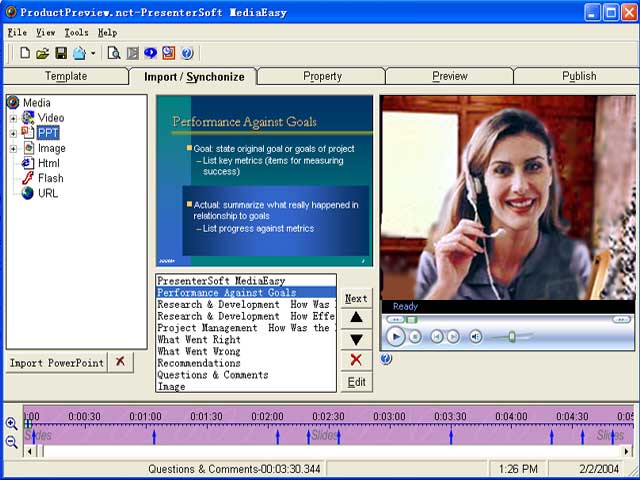 PresenterSoft MediaEasy 2.6.56 software screenshot