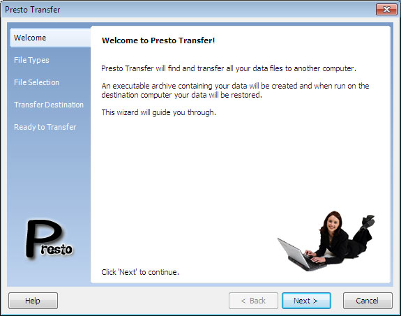 Presto Transfer Skype 3.32 software screenshot