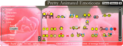 Pretty Animated Emoticons 3.02 software screenshot