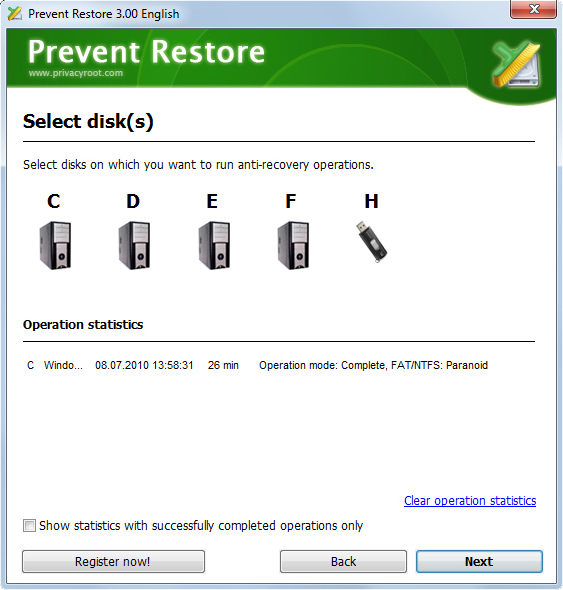 Prevent Restore 4.21 software screenshot