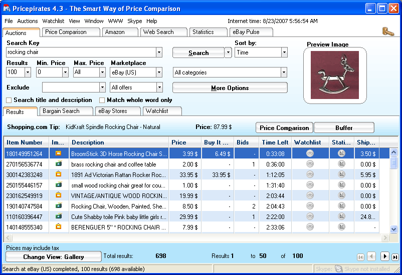 Pricepirates 7.1.1 software screenshot