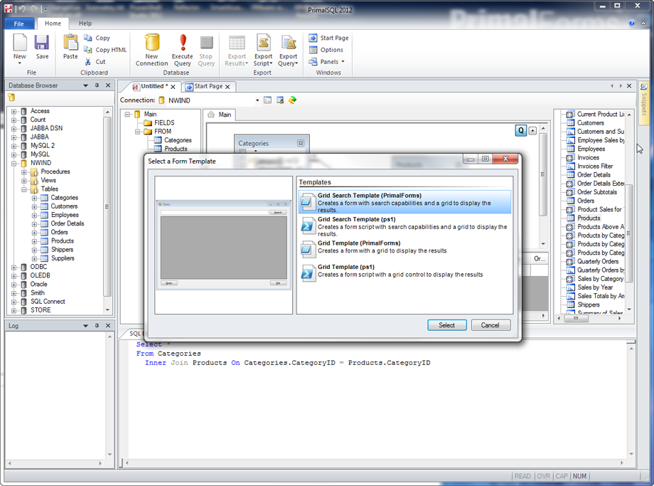 PrimalSQL 2012 3.0.11 software screenshot