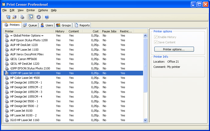 Print Censor Enterprise 5.60.200 software screenshot