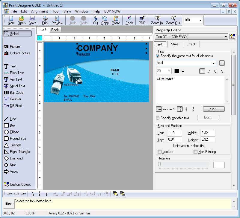 Print Designer GOLD 12 (020) software screenshot