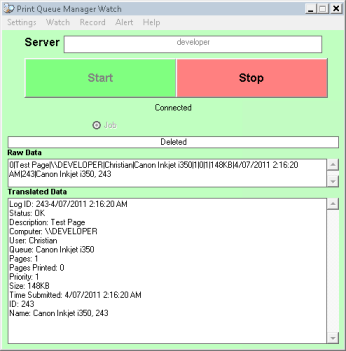 Print Queue Manager 5.2.0 software screenshot