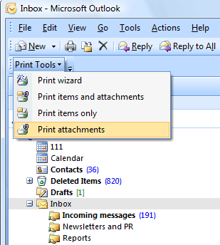 Print Tools for Outlook 1.8.1 software screenshot