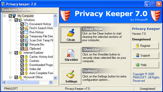 ! - Privacy Keeper 7.0.1 software screenshot