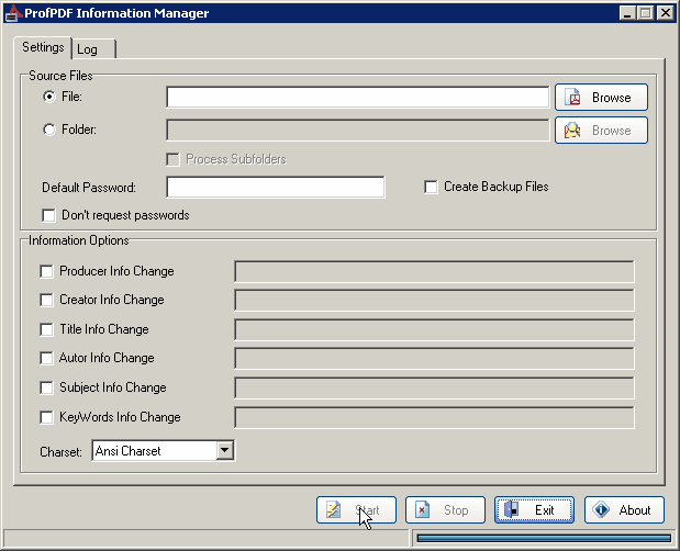 ProfPDF Information Manager 1.0 software screenshot