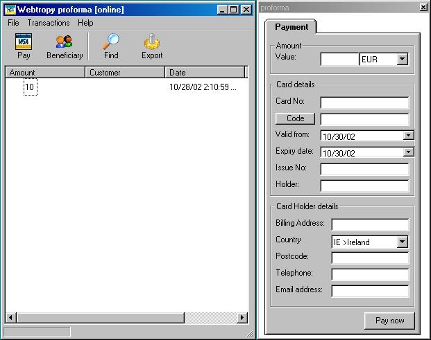 Proforma 2003 software screenshot