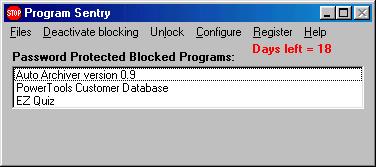 Program Sentry 2.1.0 software screenshot