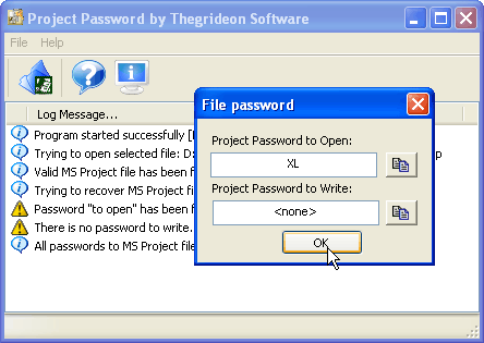 Project Password 2017-06-25 software screenshot