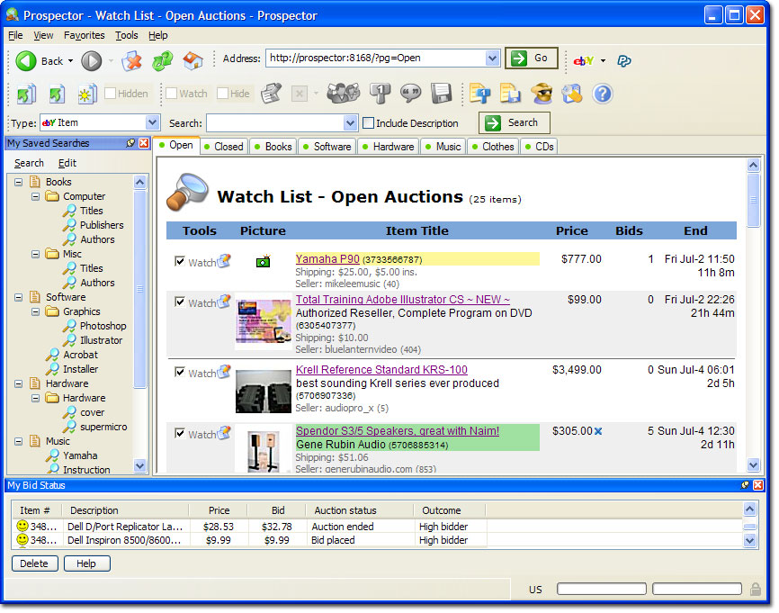 Prospector 3.17.5551.16708 software screenshot