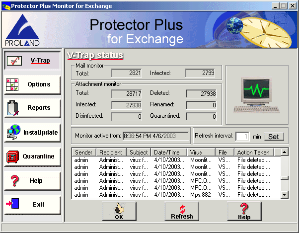 Protector Plus for Exchange 7.2.F02 software screenshot