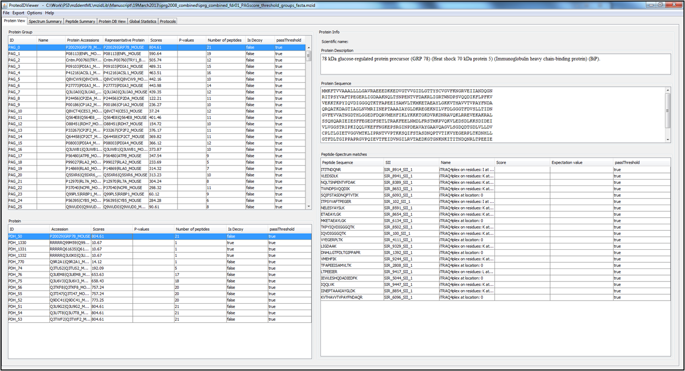 ProteoIDViewer 1.2 software screenshot