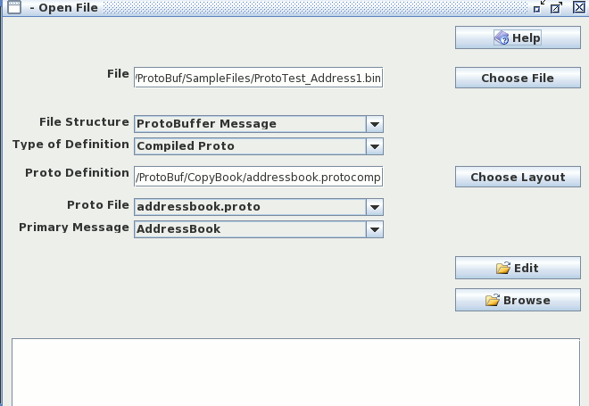 Protocol Buffer Editor 0.95c software screenshot