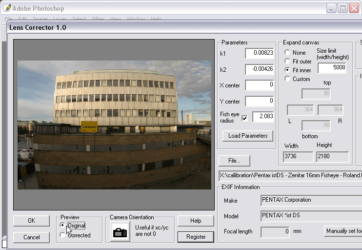 Proxel Lens Corrector 1.2.0 software screenshot