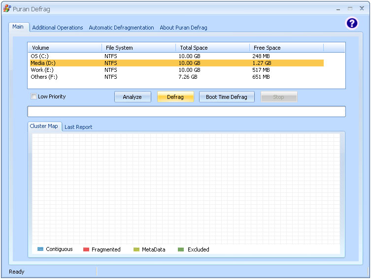 Puran Defrag 7.7 software screenshot