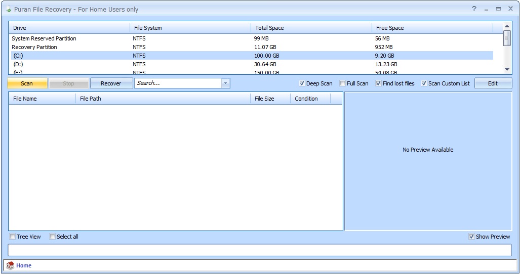 Puran File Recovery 1.2.1 software screenshot