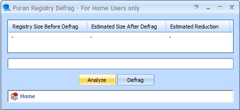 Puran Registry Defrag 1.2 software screenshot