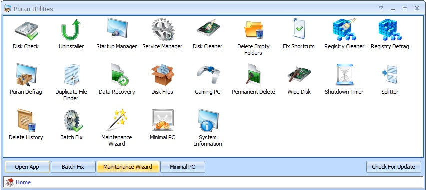 Puran Utilities 2.0 software screenshot