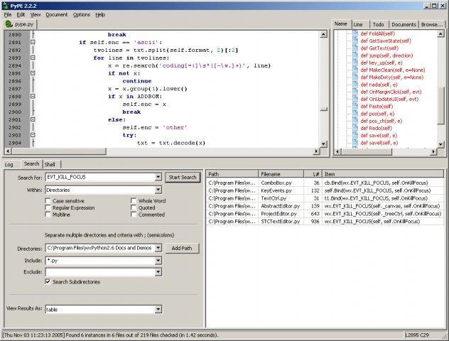 PyPE 2.9.4 software screenshot