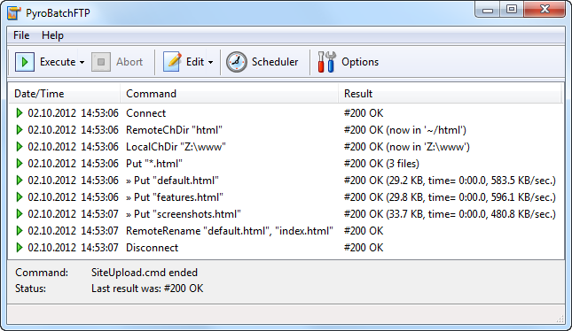 PyroBatchFTPServer Edition 3.16 software screenshot