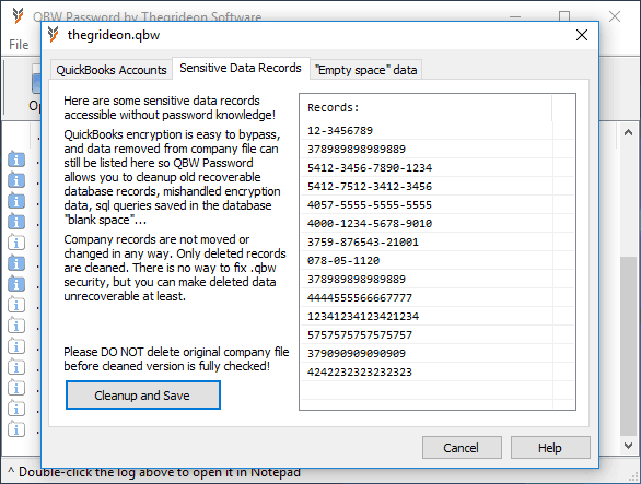 QBW Password 2017-04-20 software screenshot