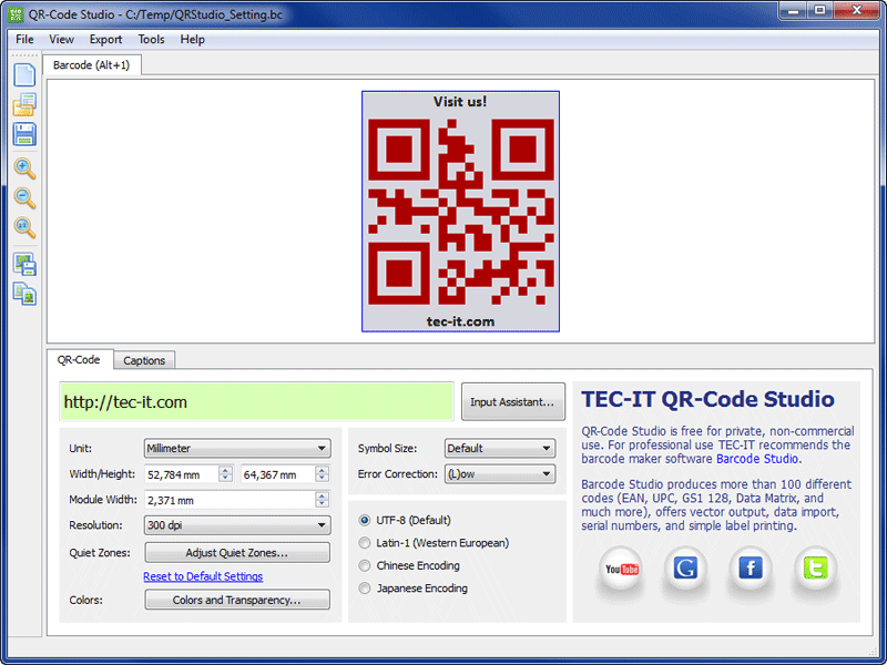 QR-Code Studio 1.0.0.18987 software screenshot