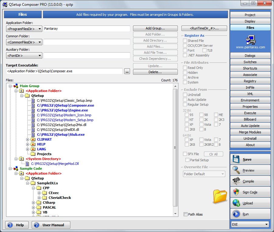 QSetup Installation Suite 9.1.0.2 software screenshot