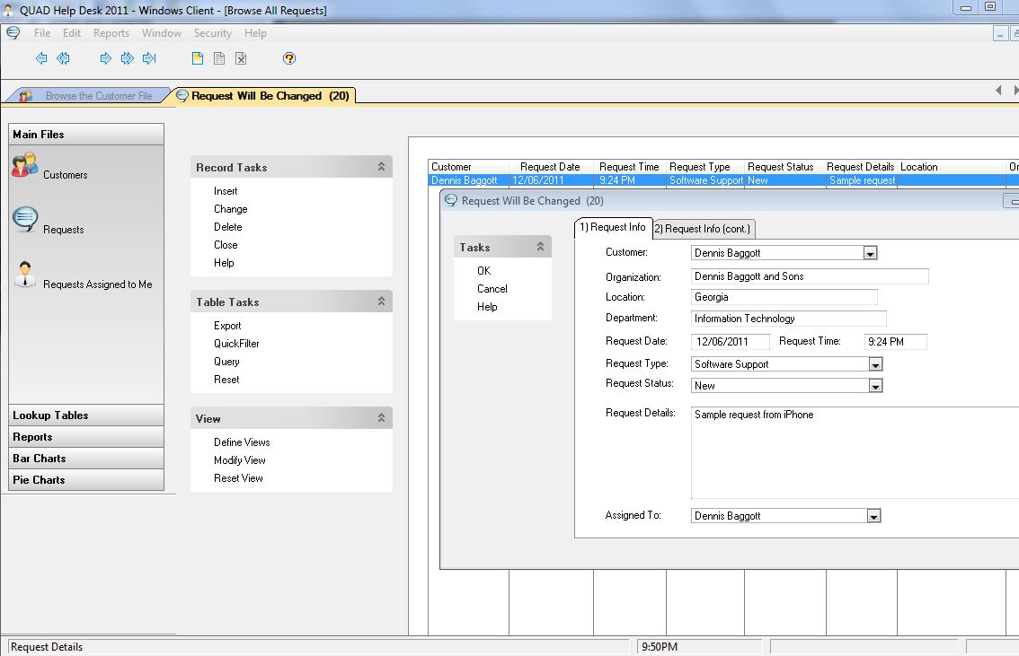QUAD Help Desk 2011 software screenshot