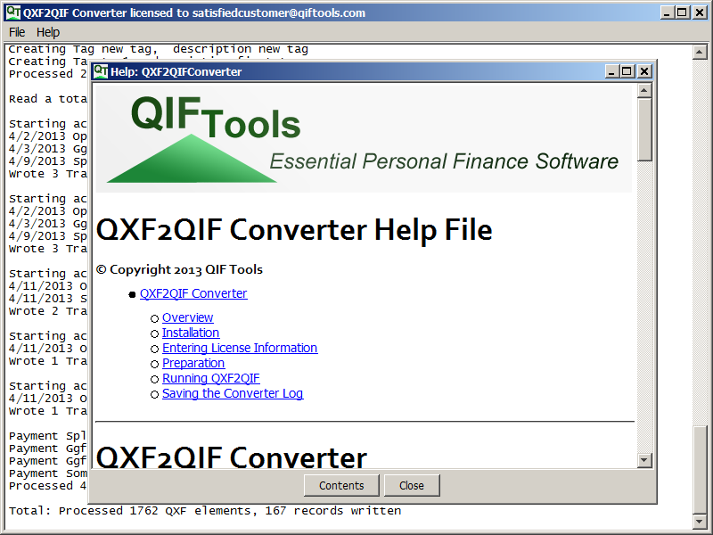QXF2QIF Converter 3.03 software screenshot